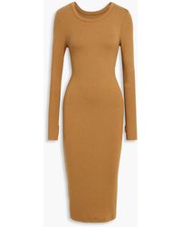 Enza Costa - Ribbed Tm-blend Jersey Midi Dress - Lyst