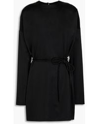 Nanushka - Belted Satin Mini Dress - Lyst