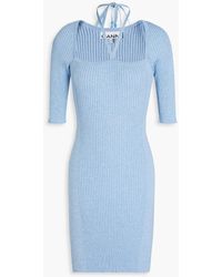 Ganni - Mélange Ribbed-knit Mini Dress - Lyst
