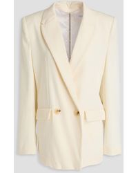 Galvan London - Double-breasted Chain-embellished Wool-crepe Blazer - Lyst