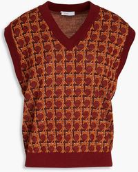 Rosetta Getty - Jacquard-knit Merino Wool-blend Vest - Lyst