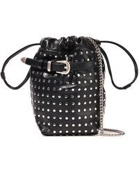 IRO Belty Studded Leather Bucket Bag Black