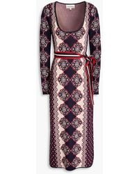 Cara Cara - Valerie Belted Jacquard-knit Midi Dress - Lyst