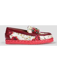 Dolce & Gabbana Baumwolle Verzierte Espadrille-Sandalen in Weiß Damen Schuhe Flache Schuhe Mokassins und Slipper 