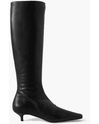 TOTEME - The Slim Leather And Suede Knee Boots - Lyst