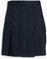 Sandro - Wrap-Effect Twill Mini Skirt - Lyst