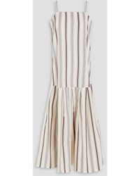 Fabiana Filippi - Striped Cotton And Linen-Blend Midi Dress - Lyst