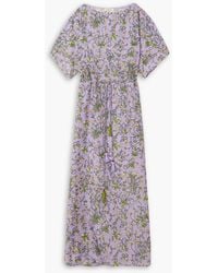 Tory Burch - Floral-print Cotton And Silk-blend Voile Kaftan - Lyst