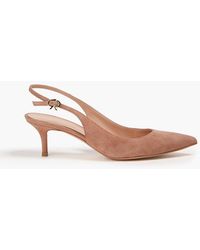 Gianvito Rossi - Ribbon Suede Slingback Pumps - Lyst