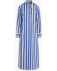 Claudie Pierlot - Striped Cotton-poplin Midi Shirt Dress - Lyst