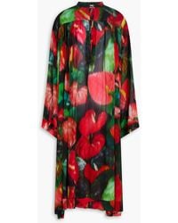 Dries Van Noten - Floral-print Georgette Midi Dress - Lyst