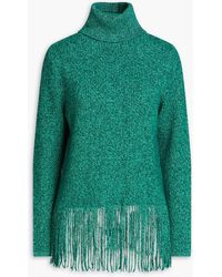 Zimmermann - Fringed Ribbed Cashmere And Merino Wool-blend Turtleneck Sweater - Lyst