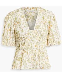 10 Crosby Derek Lam - Maureen Floral-print Cotton-blend Poplin Top - Lyst