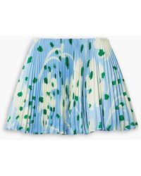 Monse - Pleated Printed Twill Mini Skirt - Lyst