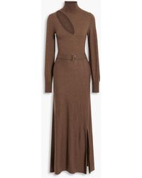 Nicholas - Aga Cutout Wool And Cotton-blend Turtleneck Maxi Dress - Lyst