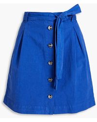 Rodebjer - Belted Cotton And Linen-blend Mini Skirt - Lyst
