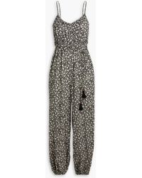 Tory Burch - Floral-Print Cotton-Mousseline Jumpsuit - Lyst