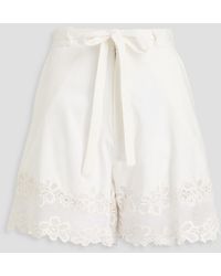 Claudie Pierlot - Lace-trimmed Woven Shorts - Lyst