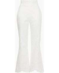 Zimmermann - Broderie Anglaise Linen Flared Pants - Lyst