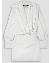 Jacquemus - La Robe Agui Twisted Draped Cotton-voile Mini Dress - Lyst