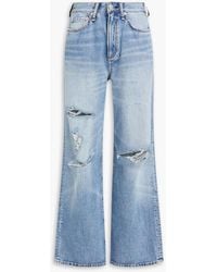 Rag & Bone - Logan hoch sitzende jeans mit weitem bein in distressed-optik - Lyst