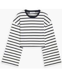 FRAME - Cropped Striped Cotton-jersey Top - Lyst