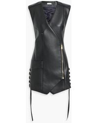 Jonathan Simkhai - Yesenia Lace-up Leather-blend Mini Dress - Lyst