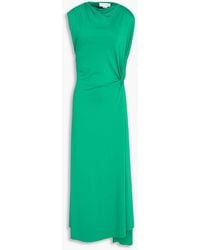 Victoria Beckham - Draped Stretch-Jersey Midi Dress - Lyst