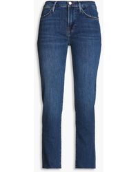 FRAME - Le High Cropped High-rise Straight-leg Jeans - Lyst