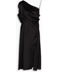Versace - Draped Silk-satin Midi Dress - Lyst