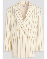 Zimmermann - Doppelreihiger blazer aus einer leinenmischung mit streifen - Lyst