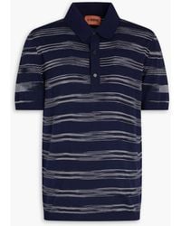 Missoni - Striped Crochet-knit Cotton-blend Polo Shirt - Lyst