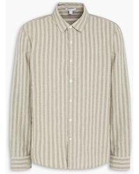 James Perse - Striped Cotton And Linen-Blend Shirt - Lyst