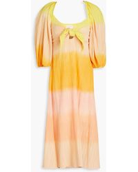 Sundress - Megan Striped Cotton-jacquard Midi Dress - Lyst
