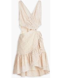 Sandro - Laeticia Embellished Cutout Broderie Anglaise Mini Dress - Lyst