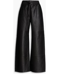 GRLFRND - Billie Leather Wide-leg Pants - Lyst