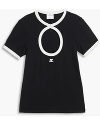 Courreges - T-shirt aus baumwoll-jersey mit cut-outs - Lyst