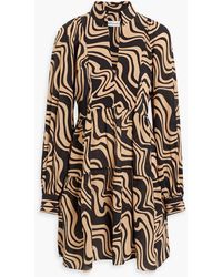 Rebecca Vallance - Thiago Tiered Printed Silk-crepe Mini Dress - Lyst