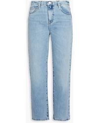 FRAME - Le Jane Crop High-rise Straight-leg Jeans - Lyst