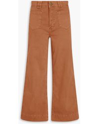 FRAME - Cropped hose mit geradem bein aus twill aus einer baumwollmischung - Lyst