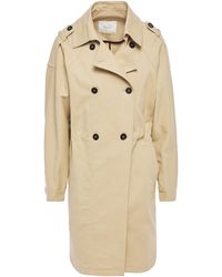 Maje Stretch-cotton Trench Coat Sand - Natural