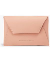 Brunello Cucinelli - Leather Envelope Clutch - Lyst