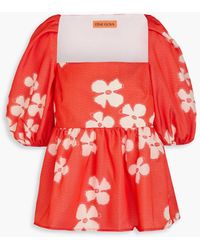 Stine Goya - Kinsley Floral-Jacquard Peplum Top - Lyst