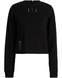 McQ Appliquéd Cotton-jersey Top - Black
