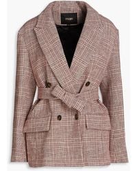 Maje - Vinone Double-breasted Prince Of Wales Checked Cotton-blend Tweed Blazer - Lyst