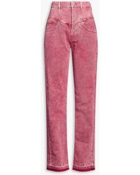 Isabel Marant - Noemie Acid-wash High-rise Straight-leg Jeans - Lyst