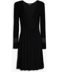 Emporio Armani - Ribbed-knit Mini Dress - Lyst