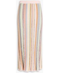 Zimmermann - Striped Ribbed-Knit Midi Skirt - Lyst