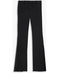 Versace - Silk Jacquard-paneled Grain De Poudre Wool-blend Flared Pants - Lyst