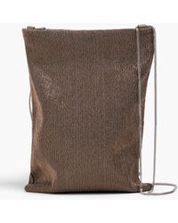 Brunello Cucinelli - Bead-embellished Leather Shoulder Bag - Lyst
